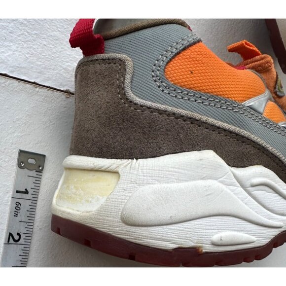 Women's REPORT Racer Leather Sneakers Orange/Red/Gray Size 9 (READ Notes) - Picture 6 of 16